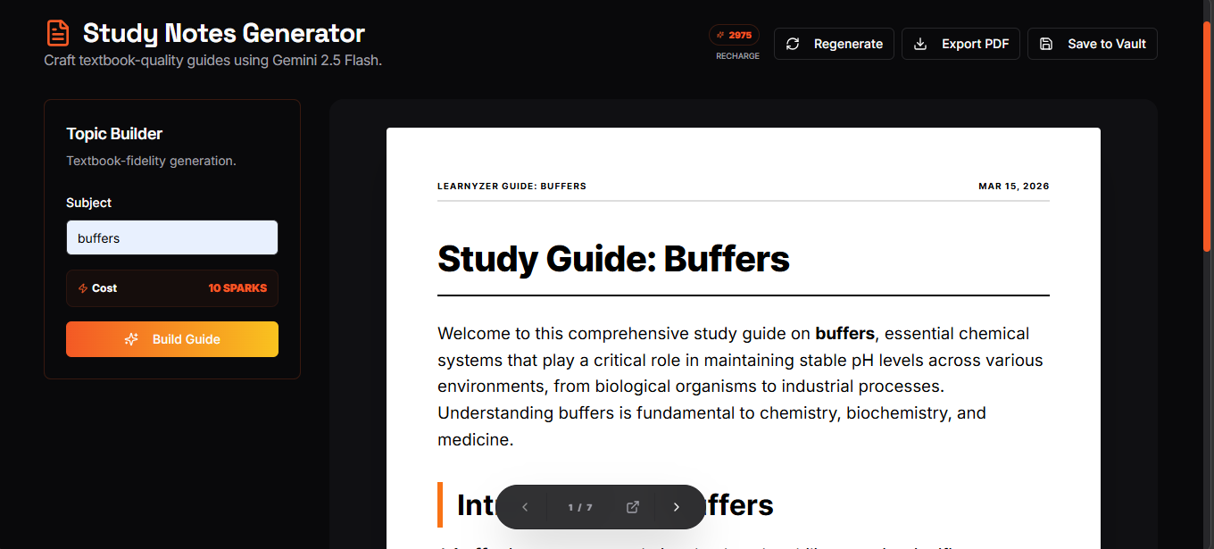 High-fidelity AI generated study notes example